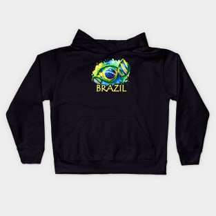 Brazilian DNA Heritage Flag Kids Hoodie